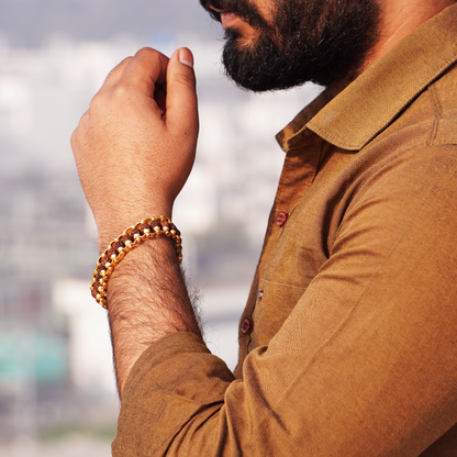 Gold Plated Premium Rudraksha Bracelet